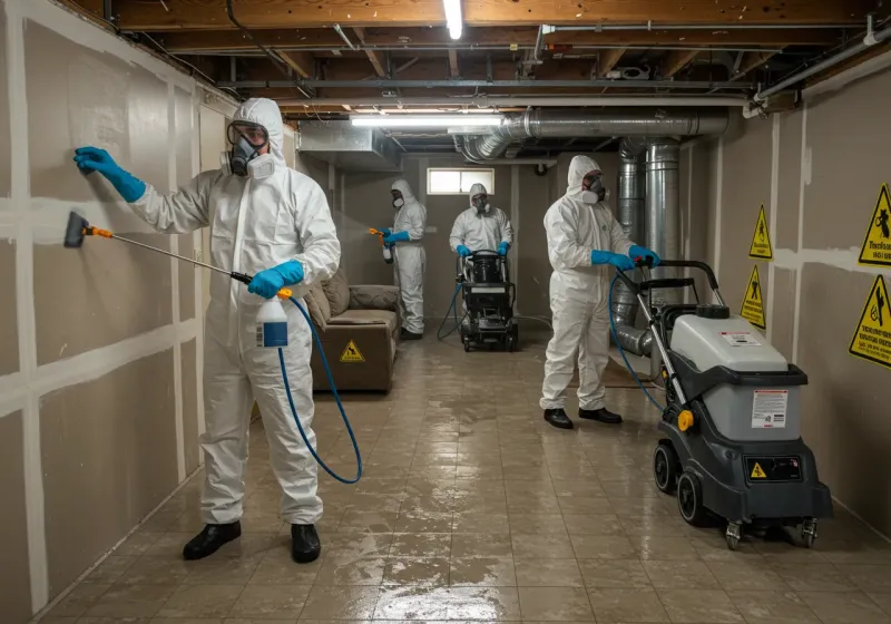 Basement Moisture Removal and Structural Drying process in Lawrence, IN